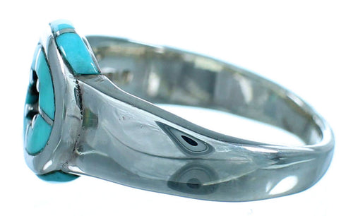 Sterling Silver Turquoise Inlay Southwest Ring Size 6 RX114145